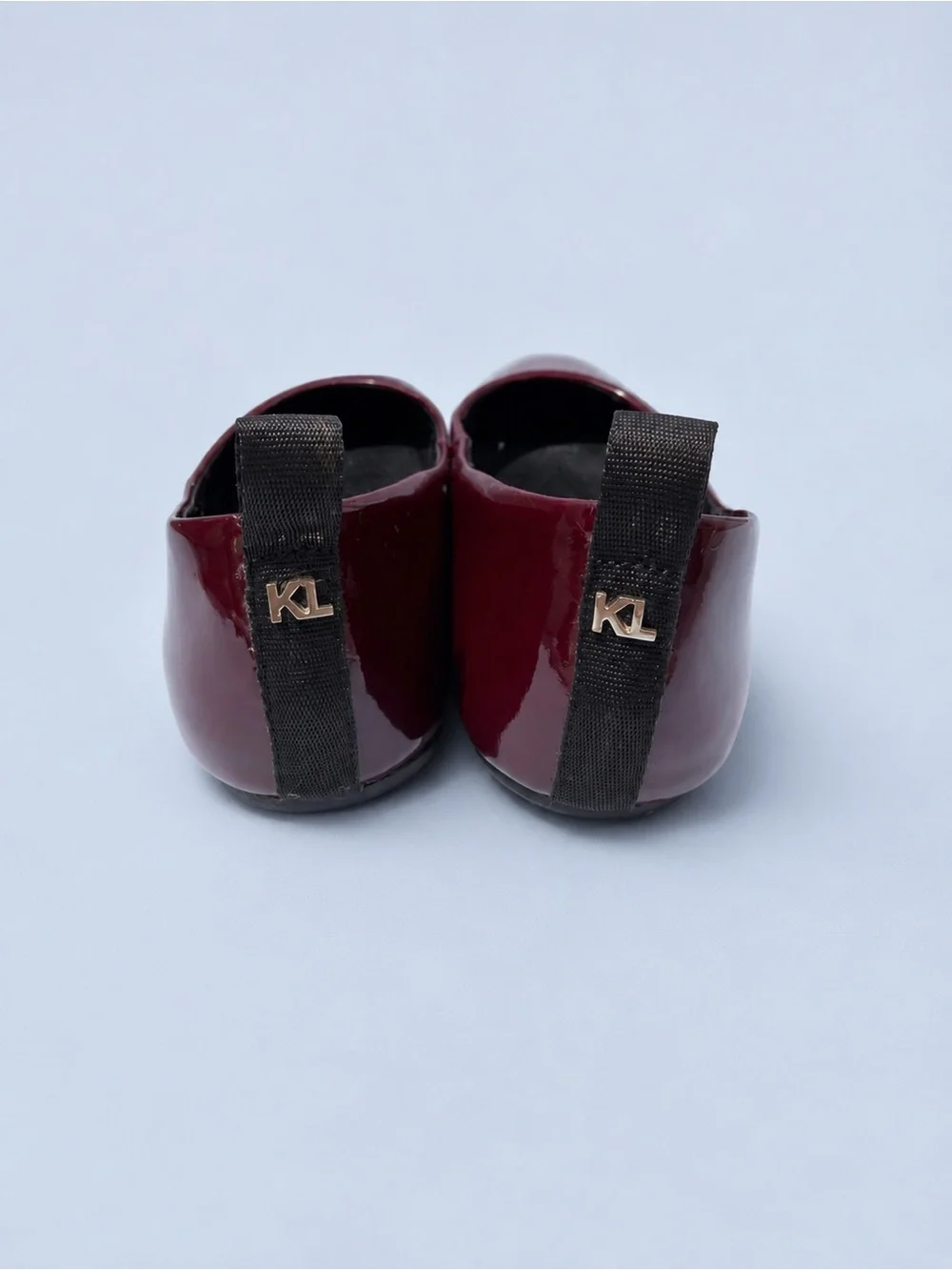 Karl Lagerfeld Paris Vada Flats Burgundy Patent Leather Pointed Toe Size 7